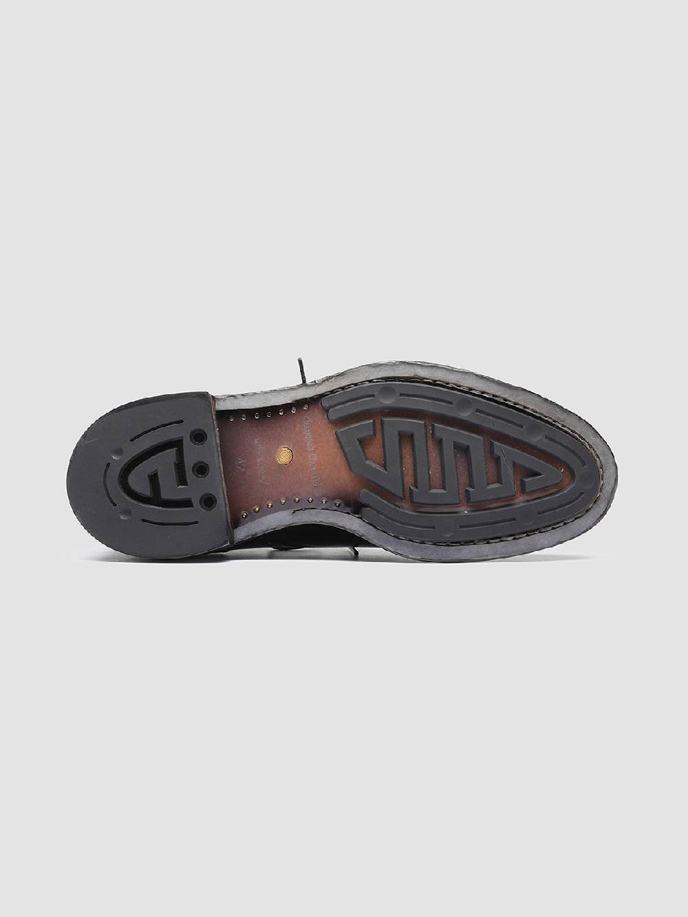 Officine Creative TEMPLE 003 Derby in Pelle Nera Saldi Di Fabbrica