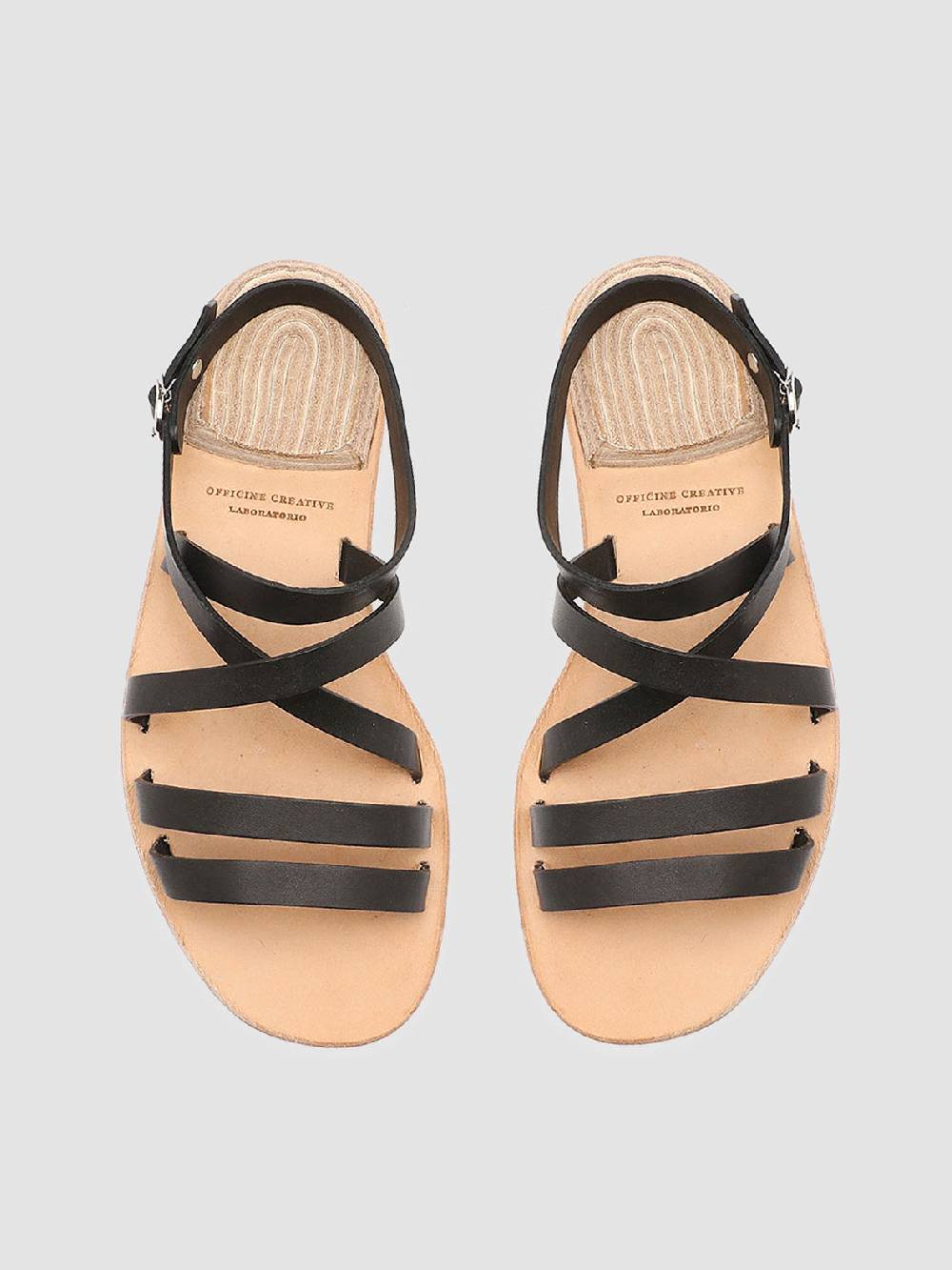 Officine Creative CONTRAIRE 004 Sandali in Nappa Nera Nuova