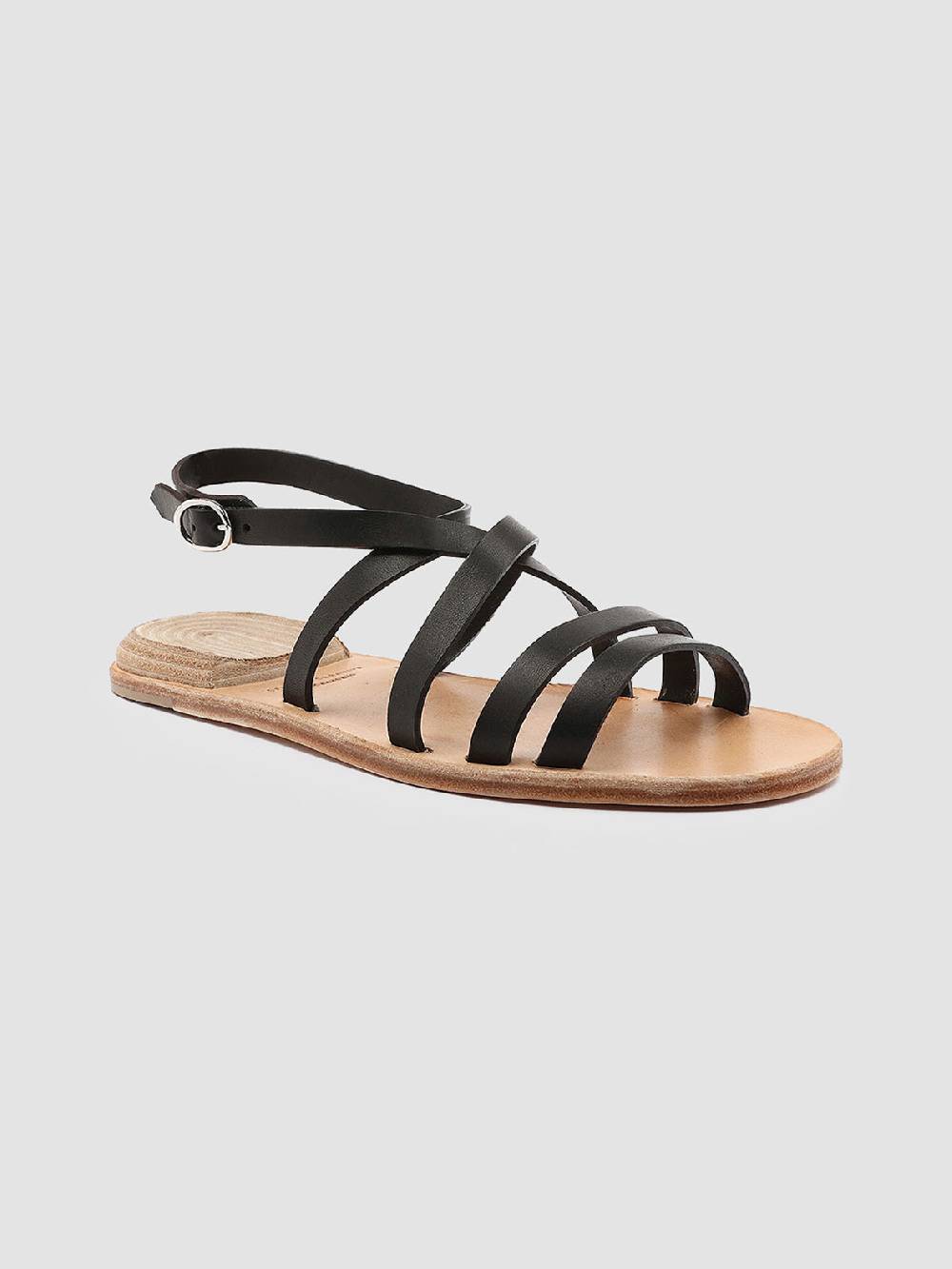Officine Creative CONTRAIRE 004 Sandali in Nappa Nera Nuova