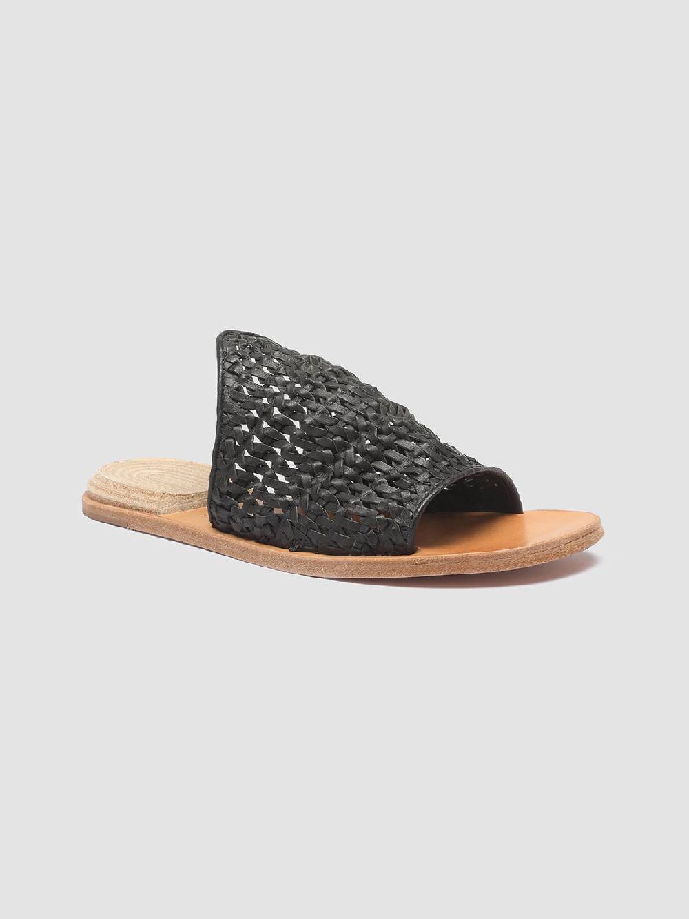 Officine Creative CONTRAIRE 008 Sandali in Pelle Nera Spedizione gratuita