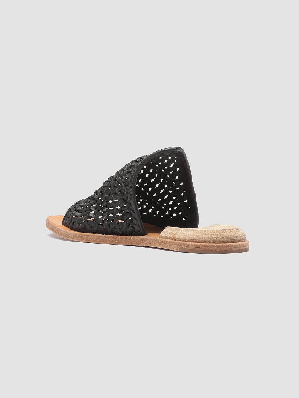 Officine Creative CONTRAIRE 008 Sandali in Pelle Nera Spedizione gratuita