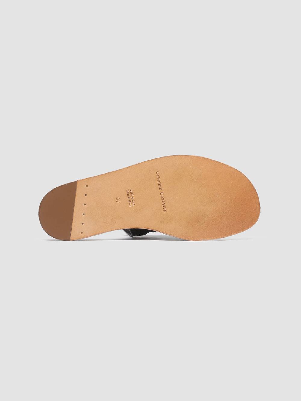 Officine Creative CONTRAIRE 008 Sandali in Pelle Nera Spedizione gratuita