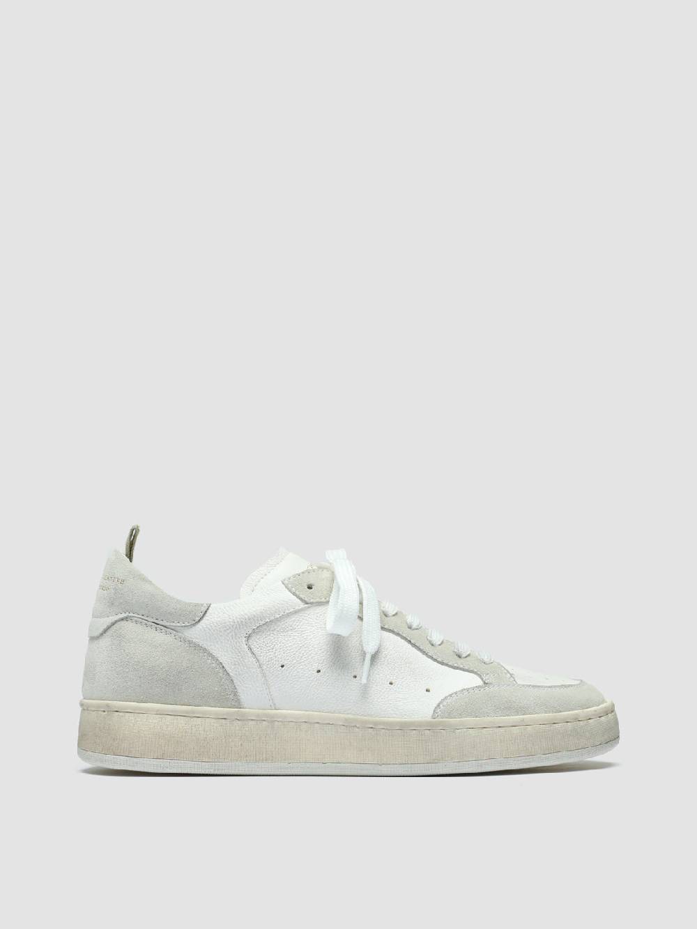 Officine Creative MAGIC 101 Sneakers in Pelle e Camoscio Bianco Flash Sale