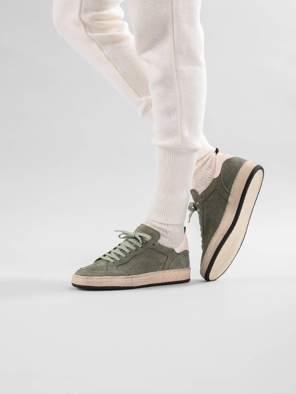 Officine Creative MAGIC 102 Sneakers in Pelle e Camoscio Verde Black Friday