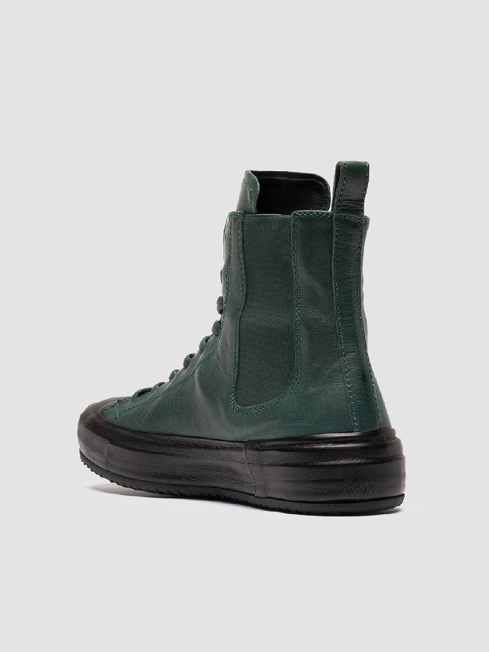 Officine Creative MES 103 Sneaker Alte in Pelle Verde Offerta Pasqua