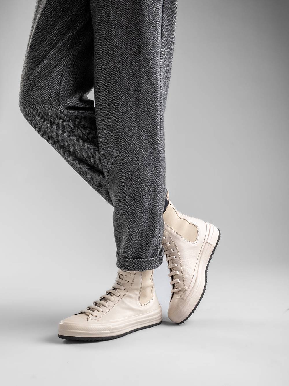 Officine Creative MES 103 Sneaker Alte in Pelle Verde Offerta Pasqua