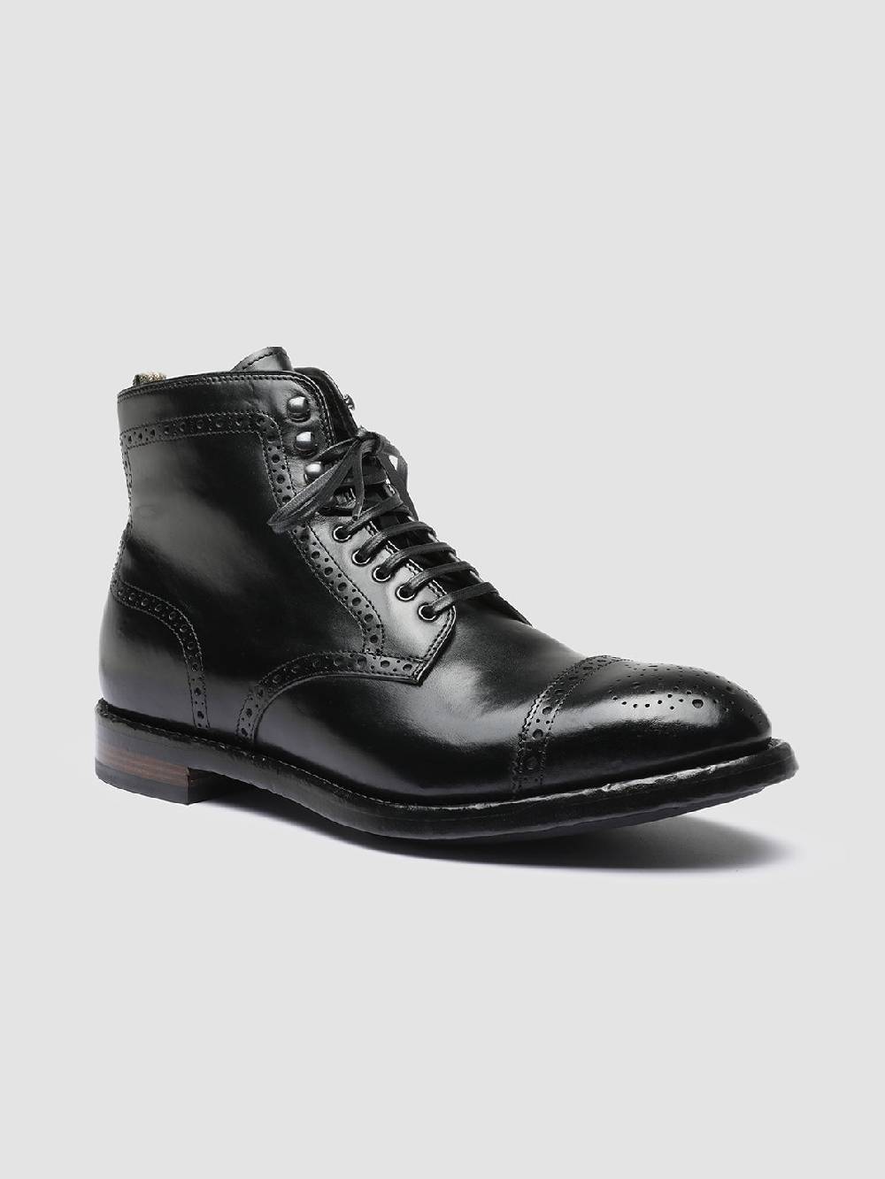 Officine Creative TEMPLE 004 Stivaletti in Pelle Nera Offerta San Valentino