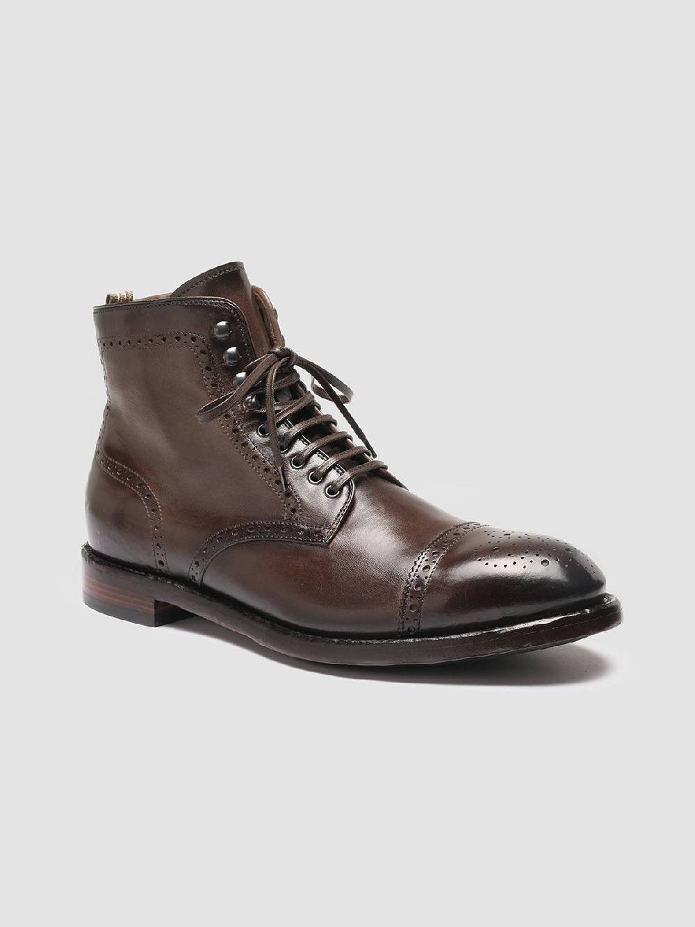 Officine Creative TEMPLE 004 Stivaletti in Pelle Marrone Offerta Anniversario