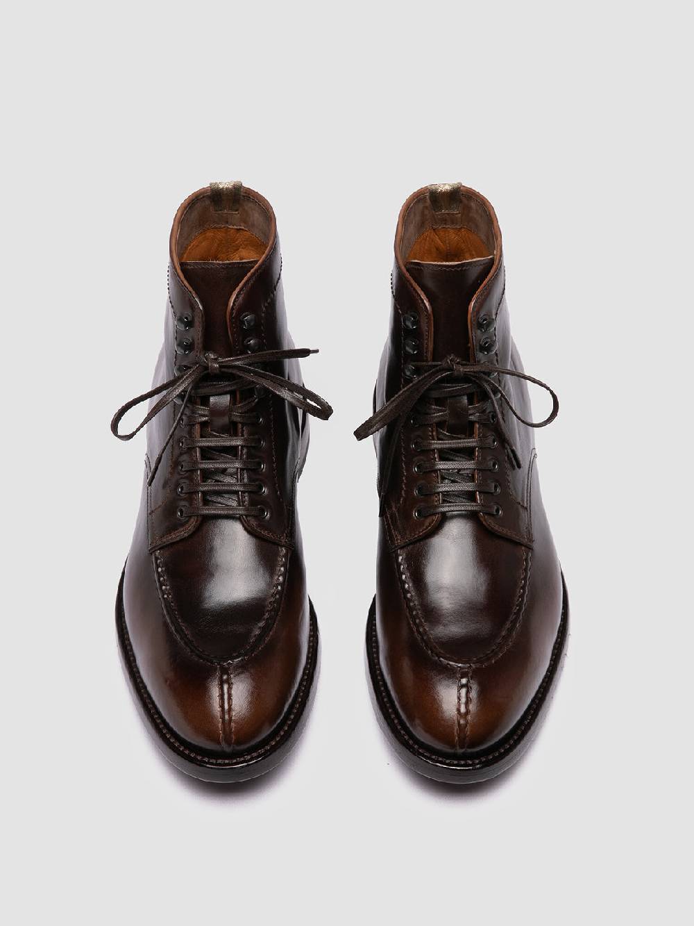 Officine Creative TEMPLE 006 Stivali Stringati in Pelle Marrone Offerta migliore