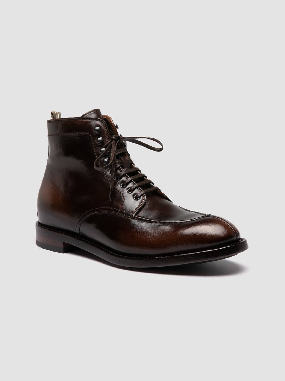 Officine Creative TEMPLE 006 Stivali Stringati in Pelle Marrone Offerta migliore
