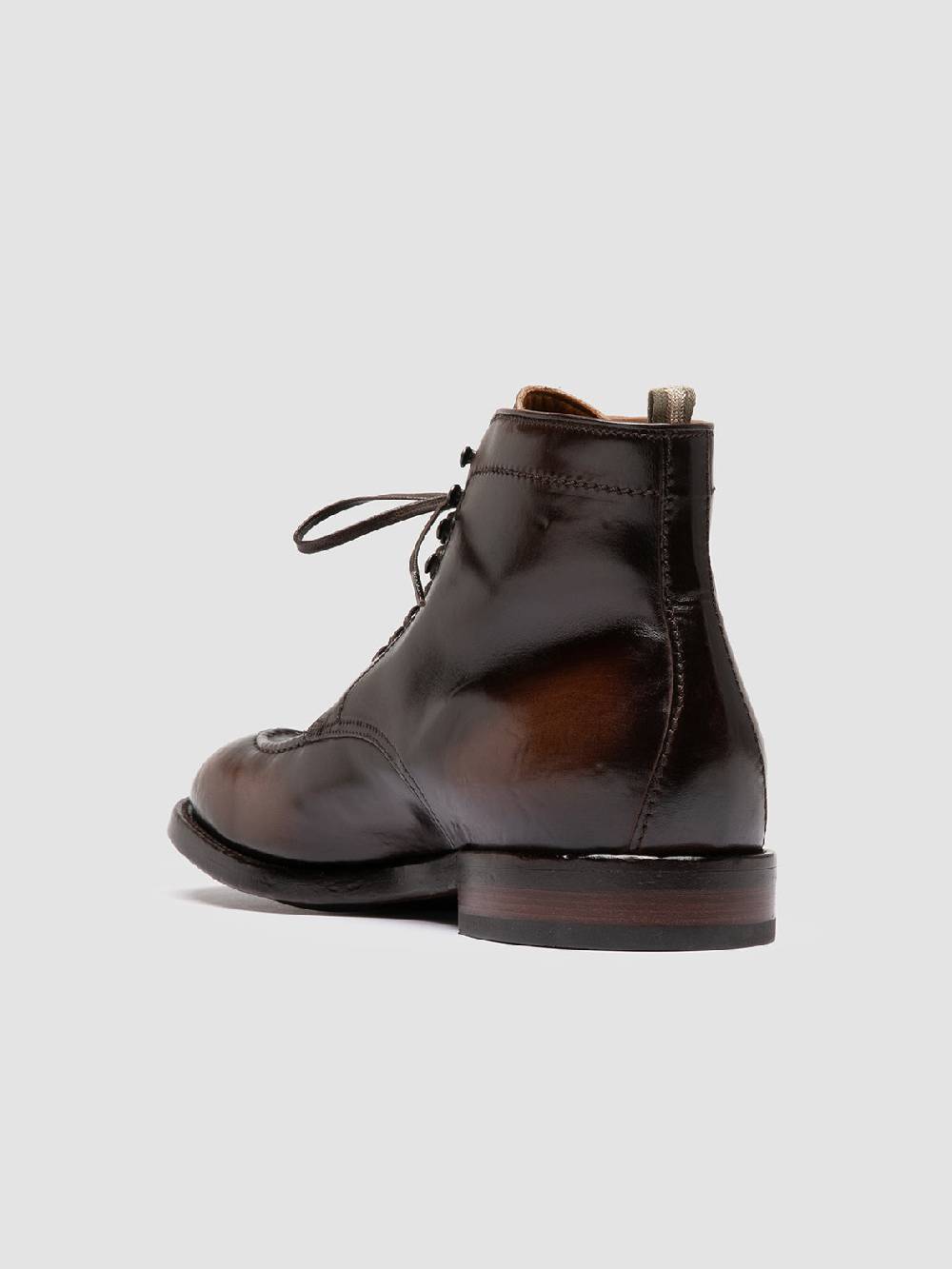 Officine Creative TEMPLE 006 Stivali Stringati in Pelle Marrone Offerta migliore