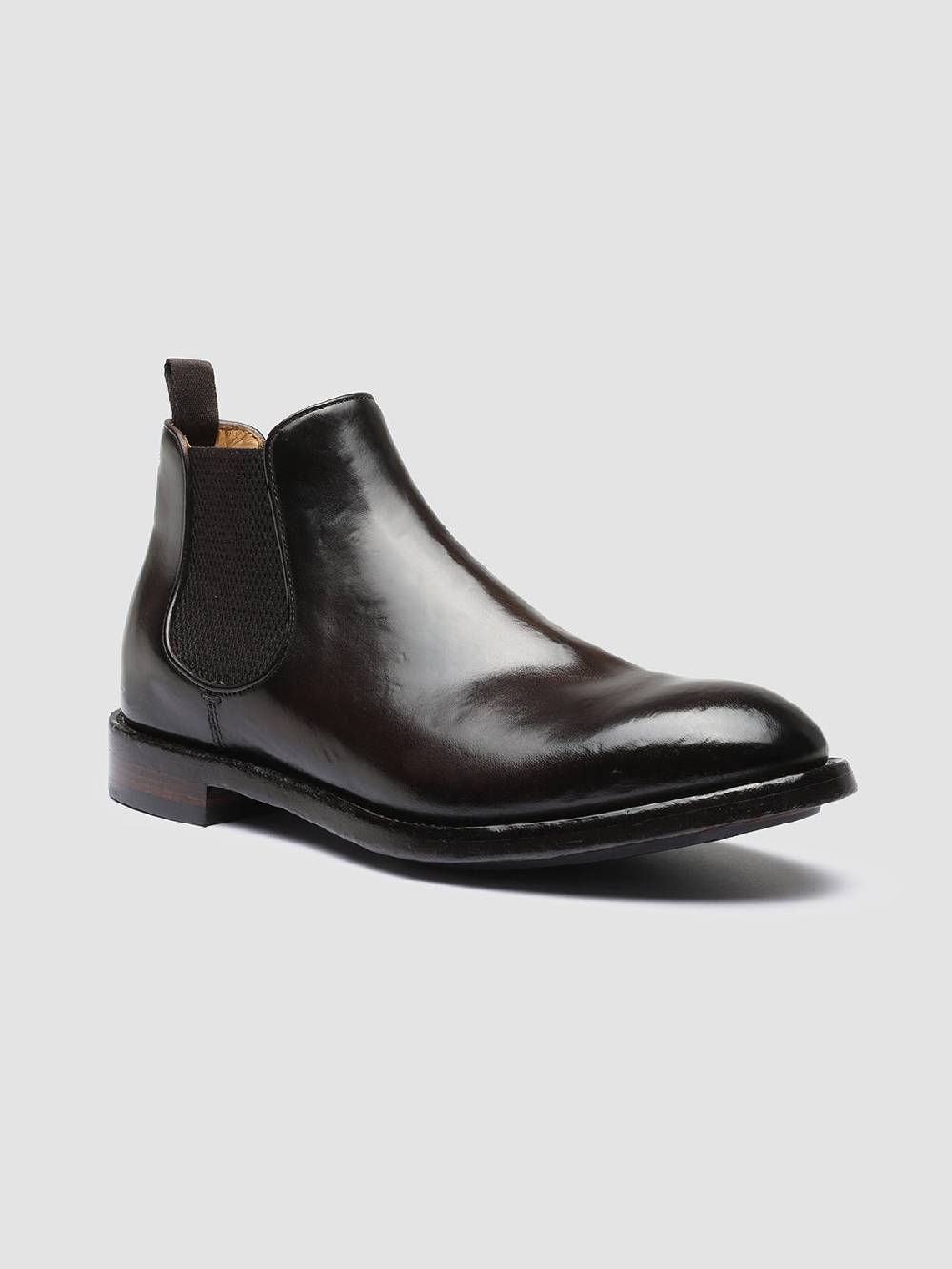 Officine Creative TEMPLE 008 Stivaletti Chelsea in Pelle Marrone Online Outlet