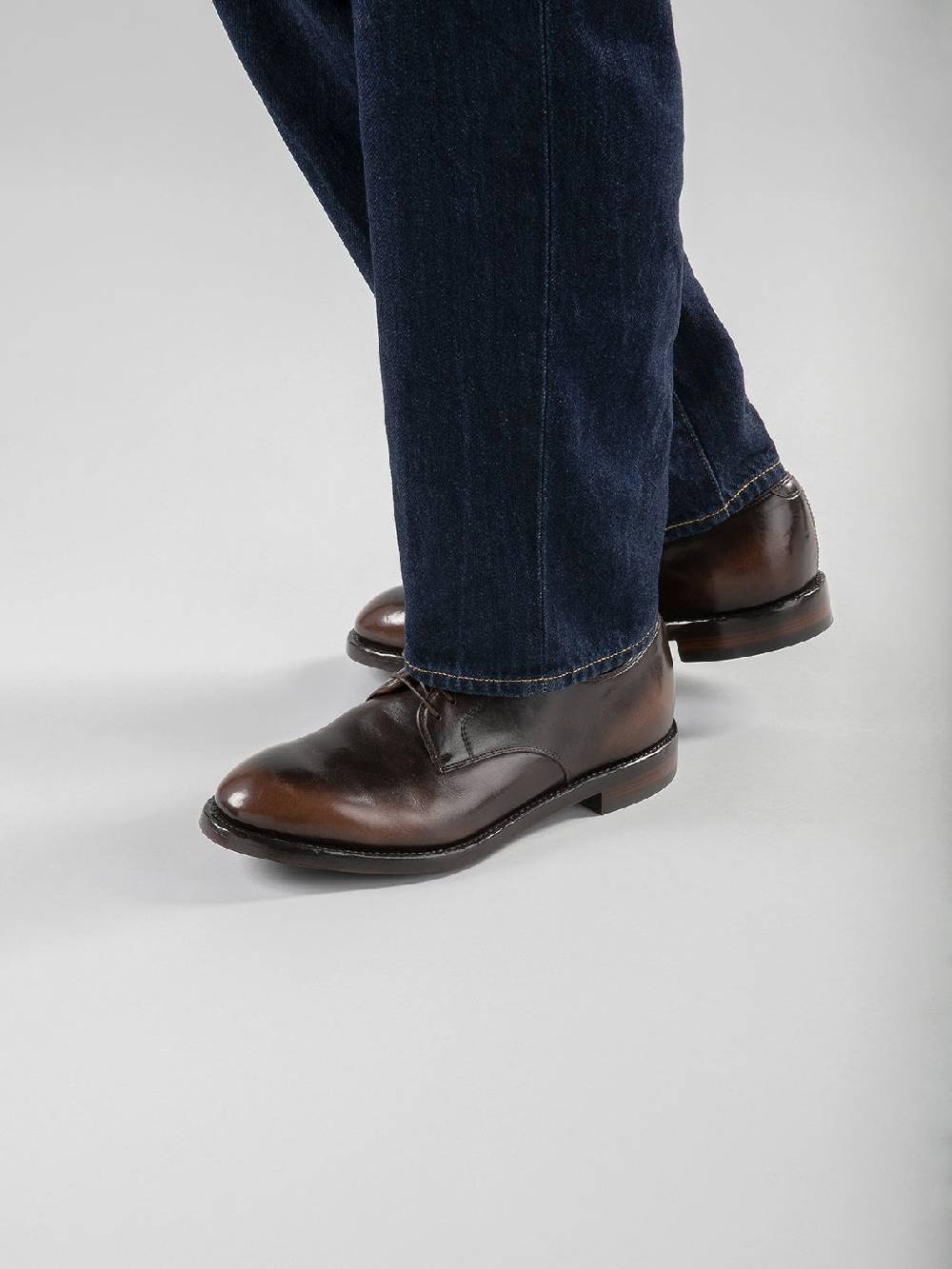 Officine Creative TEMPLE 018 Scarpe Derby in Pelle Nera Offerta temporanea