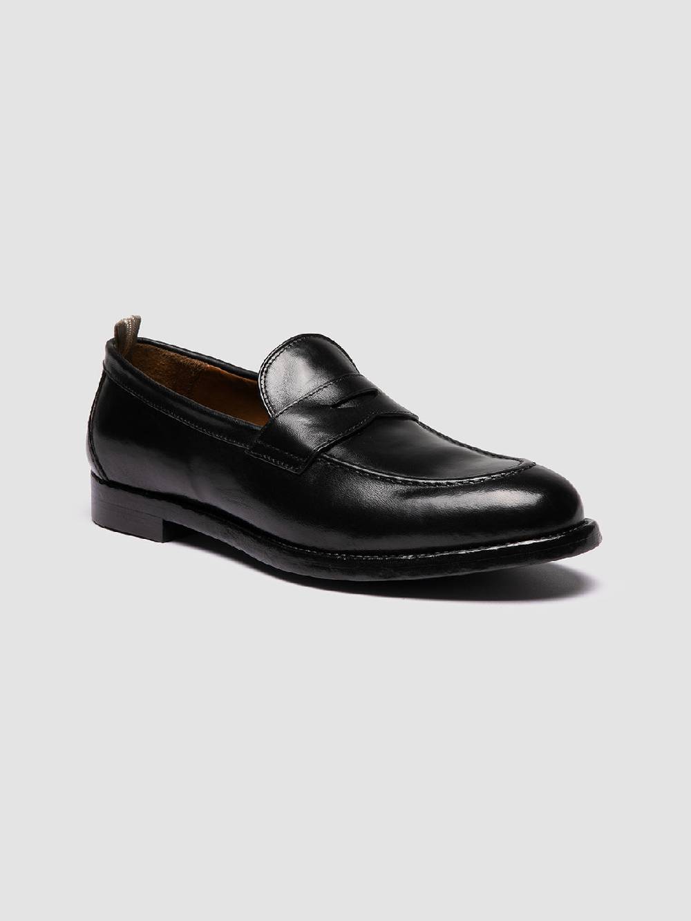 Officine Creative TULANE 002 Mocassini Penny in Pelle Nera Grandi sconti