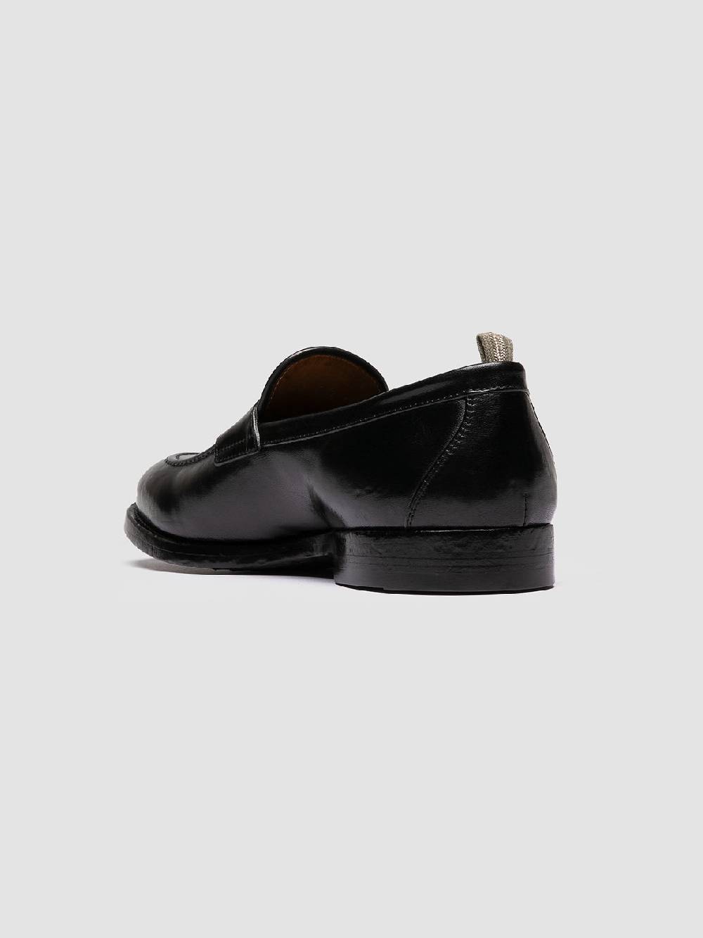Officine Creative TULANE 002 Mocassini Penny in Pelle Nera Grandi sconti