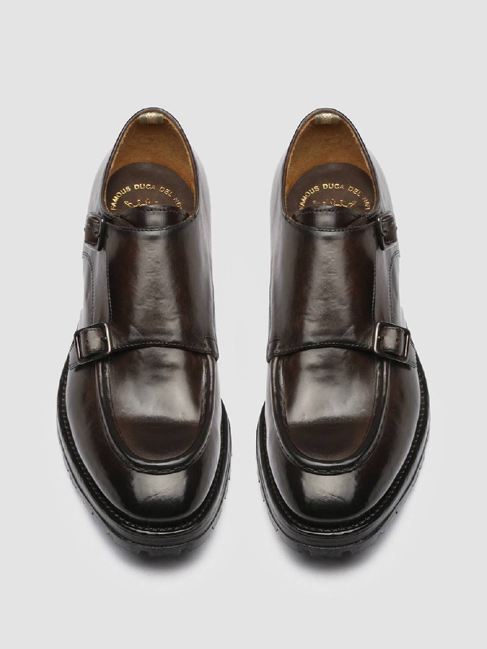 Officine Creative VAIL 012 Dark Brown Leather Monkstrap Shoes Offerte stagionali