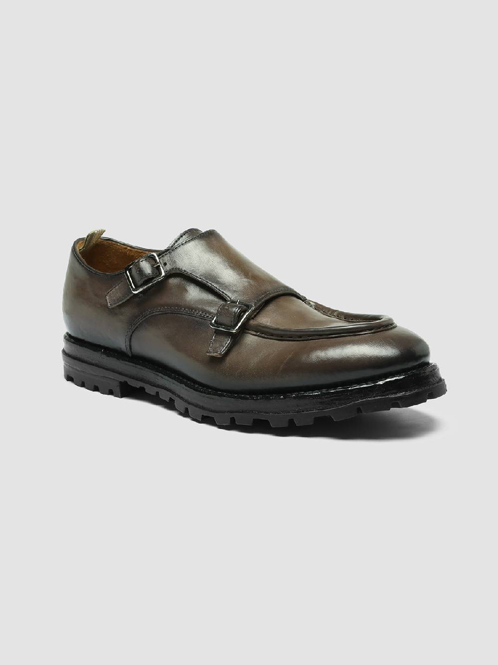 Officine Creative VAIL 012 Gray Leather Monk Shoes Comprane uno, ottenene uno gratis