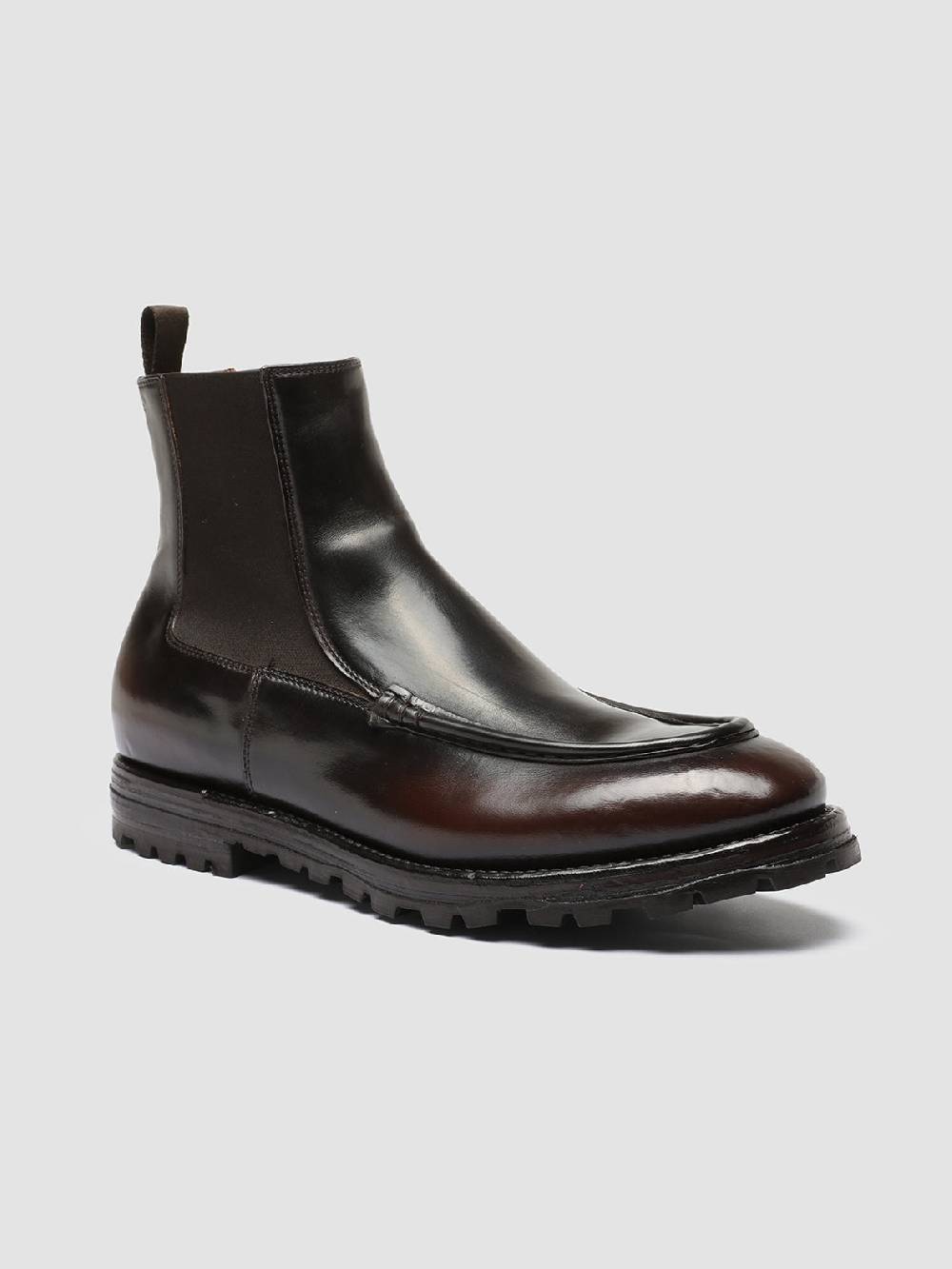 Officine Creative VAIL 017 Stivaletti Chelsea in Pelle Bordeaux Offerte speciali