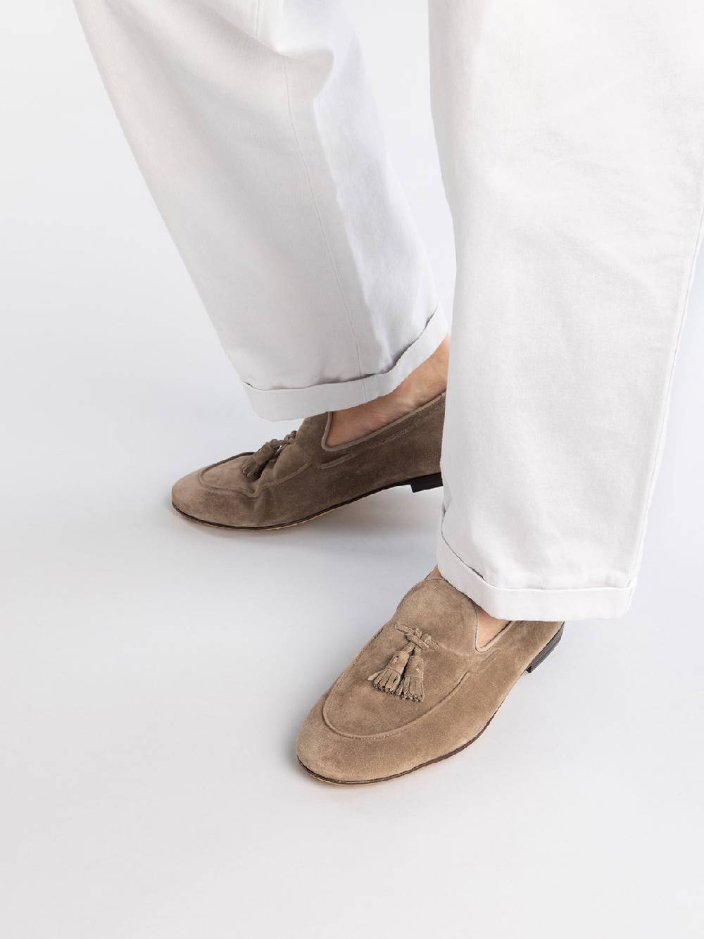 Officine Creative AIRTO 013 Mocassini con Nappine in Pelle Scamosciata Tortora Offerta settimanale