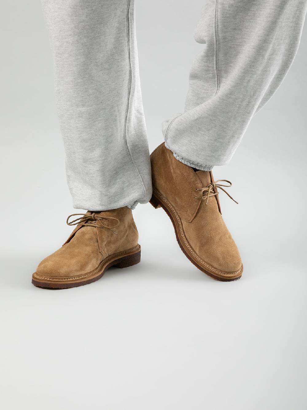 Officine Creative HOPKINS CREPE 114 Stivali Chukka in Pelle Scamosciata Tortora Latest stili