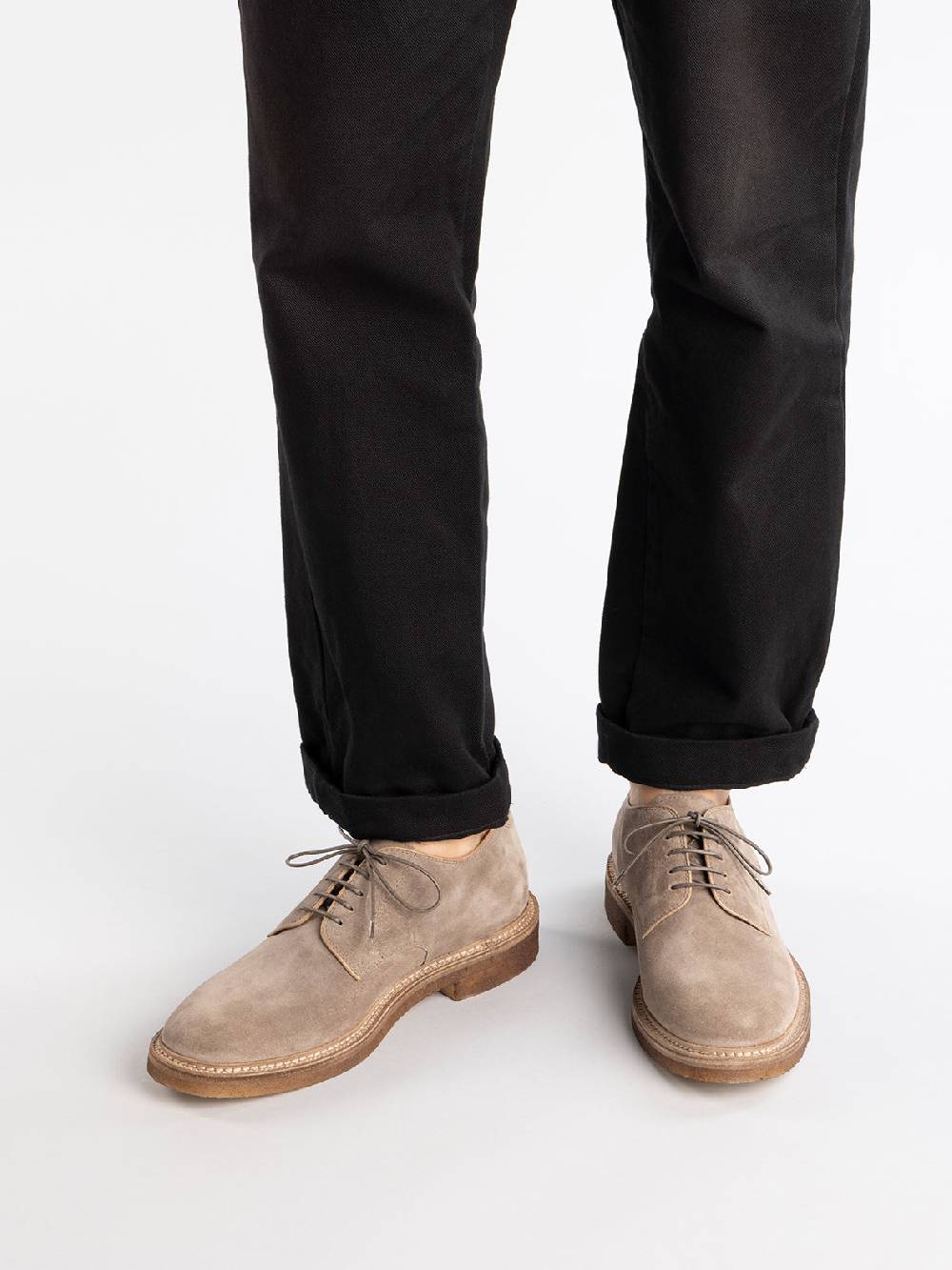 Officine Creative HOPKINS CREPE 115 Scarpe Derby in Pelle Scamosciata Tortora Ultimi due giorni