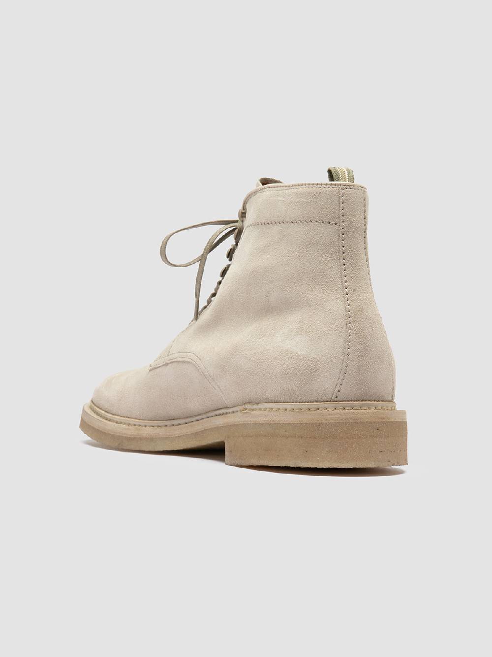 Officine Creative HOPKINS CREPE 116 Stivaletti Stringati in Pelle Scamosciata Avorio Ultimo giorno