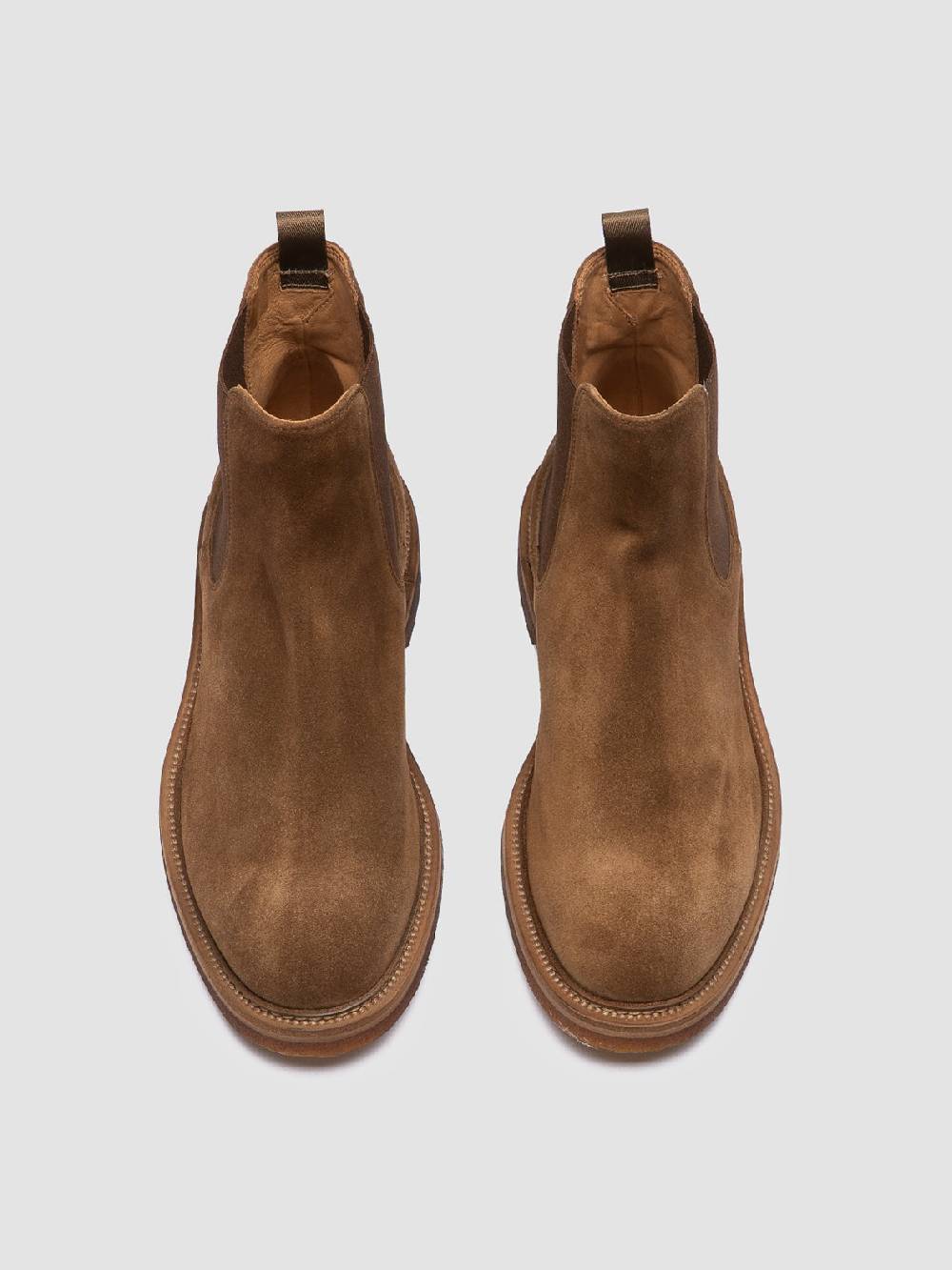 Officine Creative HOPKINS CREPE 121 Stivaletti Chelsea in Pelle Scamosciata Marrone Promozione temporanea
