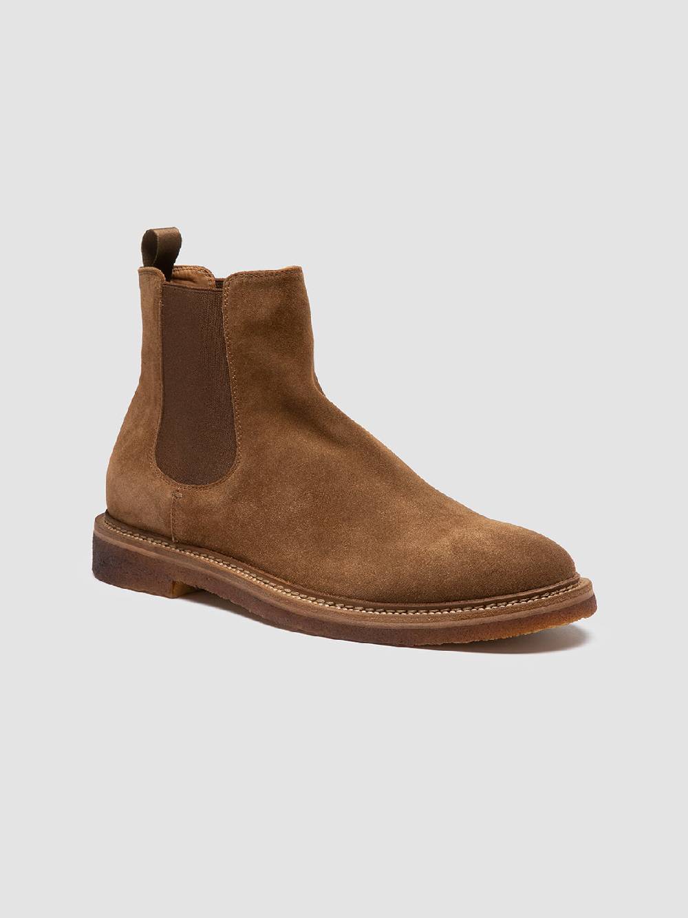 Officine Creative HOPKINS CREPE 121 Stivaletti Chelsea in Pelle Scamosciata Marrone Promozione temporanea
