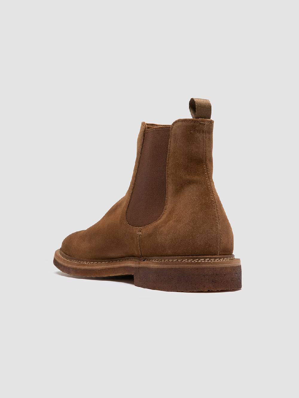 Officine Creative HOPKINS CREPE 121 Stivaletti Chelsea in Pelle Scamosciata Marrone Promozione temporanea