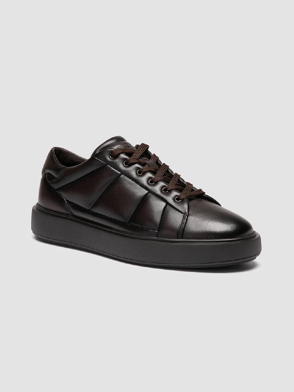 Officine Creative LEISURE 001 Sneaker Basse in Pelle Marrone Fino al 55% di sconto