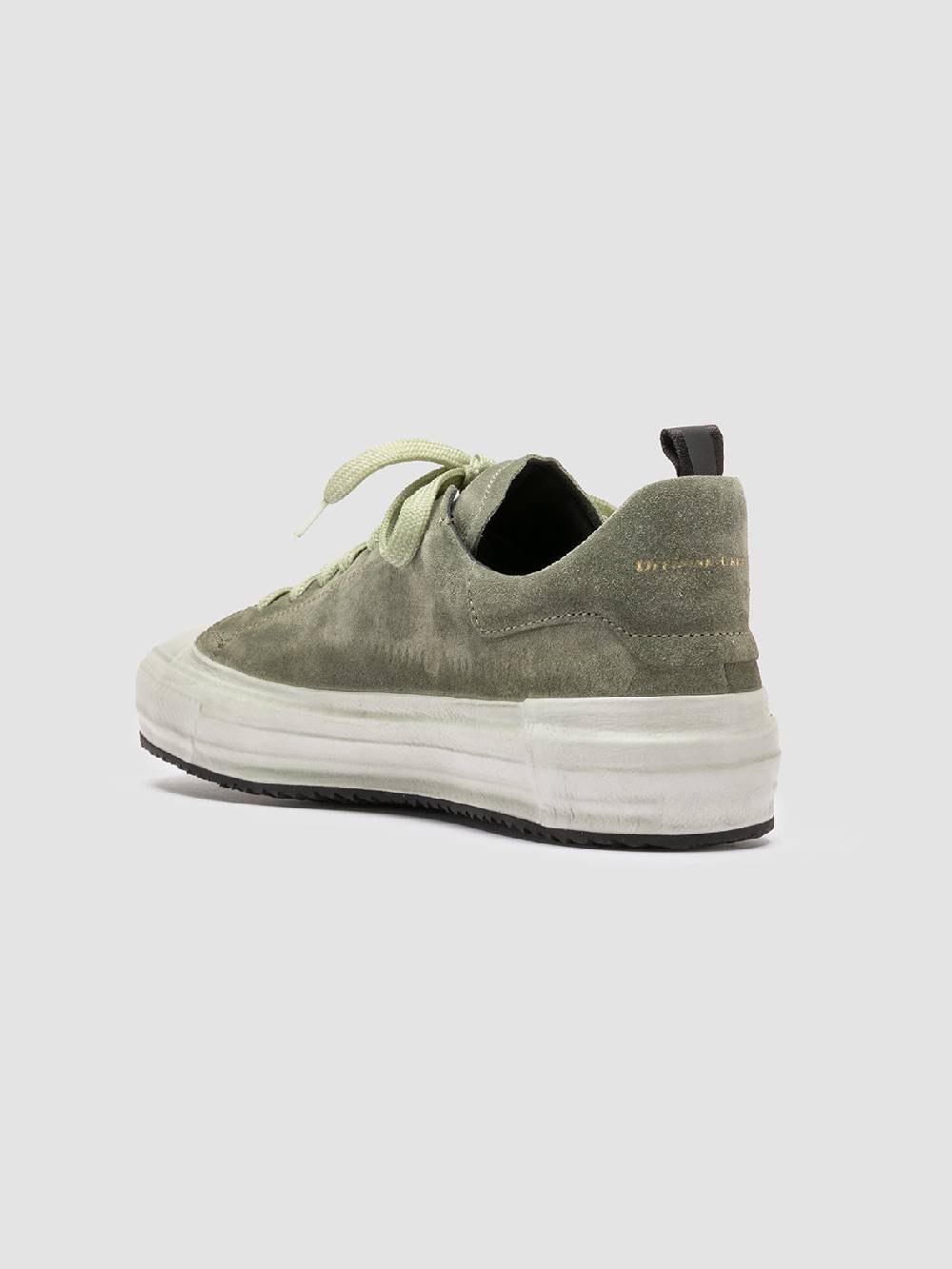 Officine Creative MES 009 Sneakers Basse in Pelle e Suede Verde Super sconto