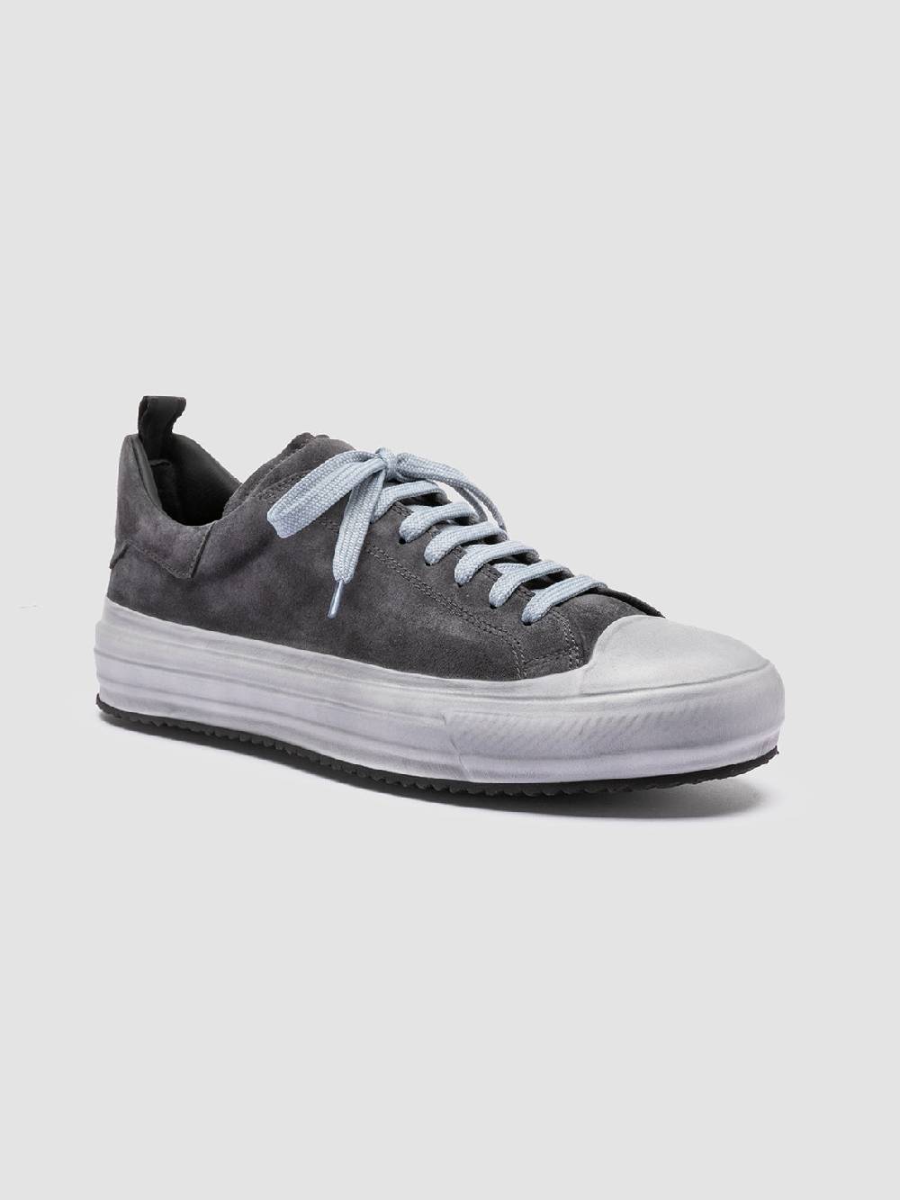 Officine Creative MES 009 Sneakers Basse in Pelle e Suede Grigia Enormi sconti
