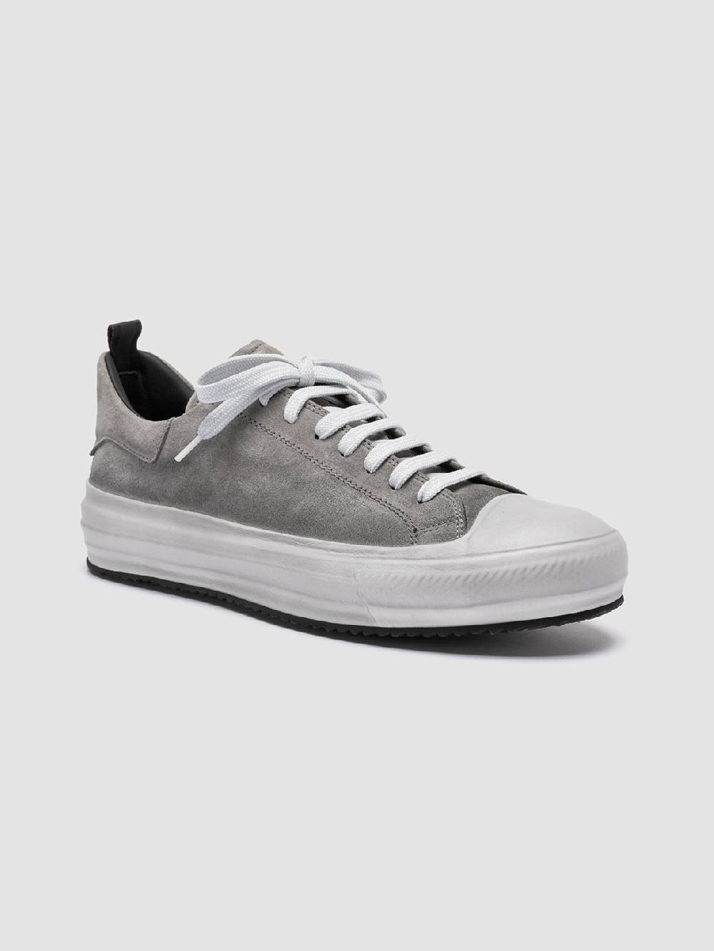 Officine Creative MES 009 Sneakers Basse in Pelle e Suede Grigia 50% di sconto con spedizione gratuita