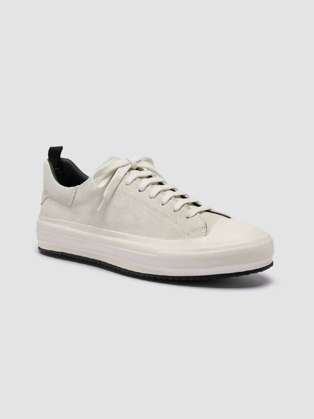 Officine Creative MES 009 Sneakers Basse in Pelle e Suede Bianca Officina