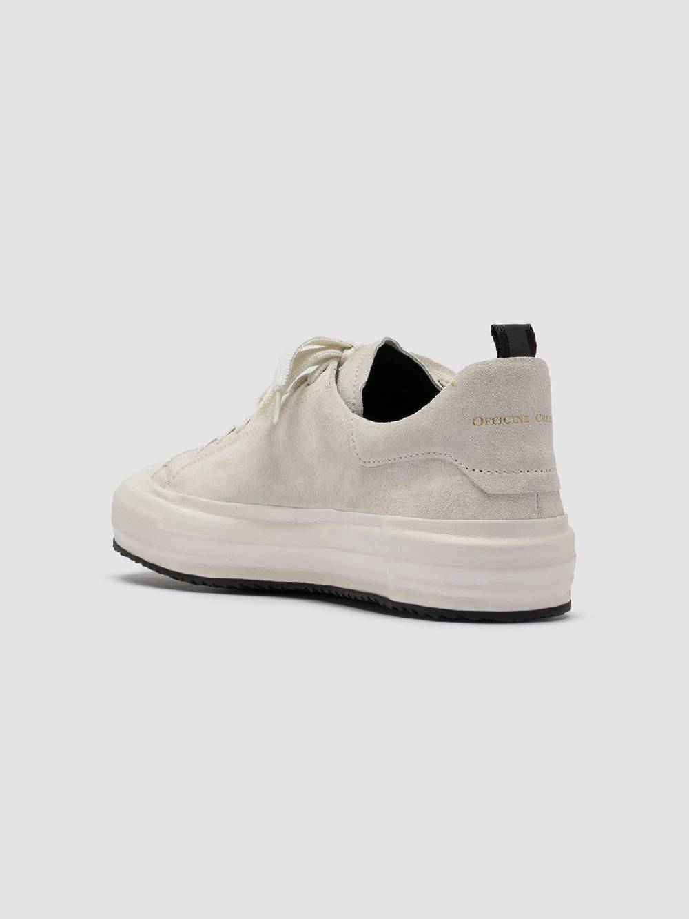 Officine Creative MES 009 Sneakers Basse in Pelle e Suede Bianca Officina