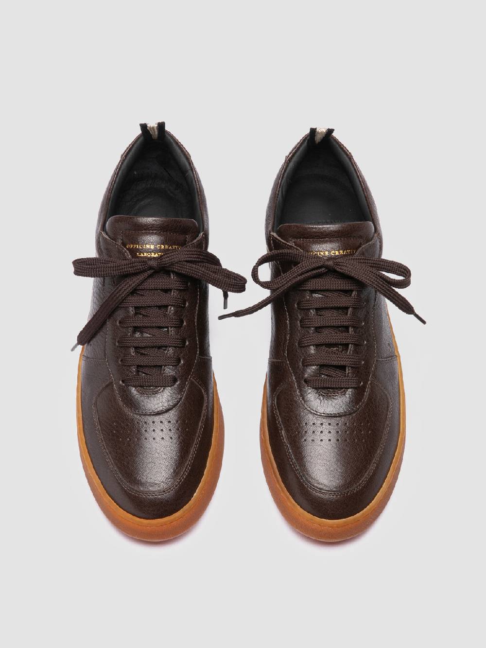 Officine Creative ASSET 001 Sneaker Basse in Pelle Marrone Soddisfazione Garantita