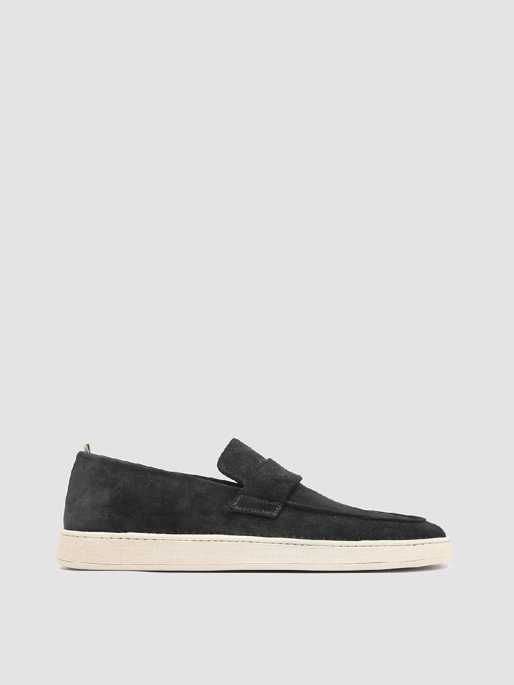 Officine Creative HERBIE 001 Mocassini Penny Loafer in Pelle Scamosciata Nera Promozione Limitata