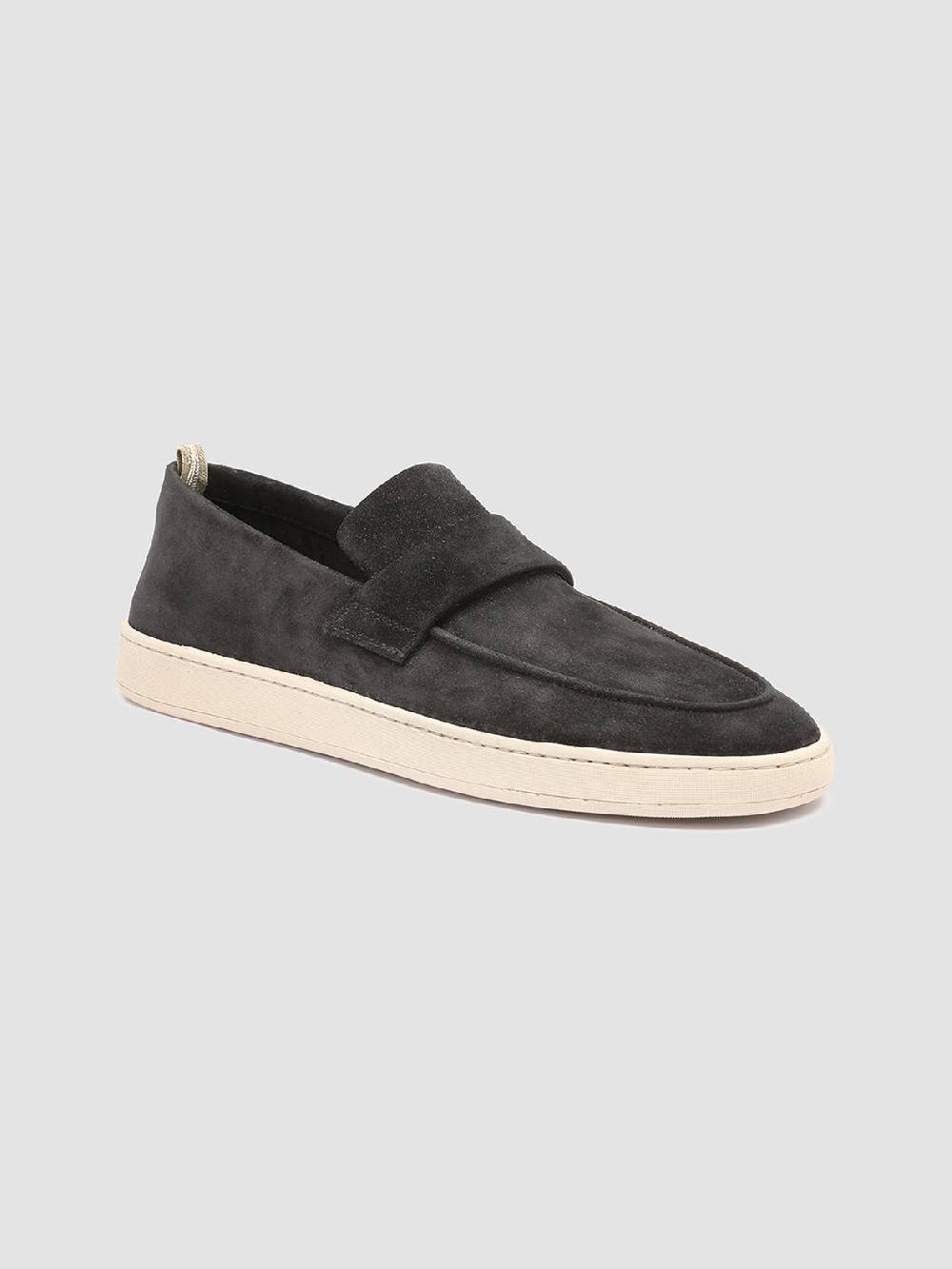 Officine Creative HERBIE 001 Mocassini Penny Loafer in Pelle Scamosciata Nera Promozione Limitata