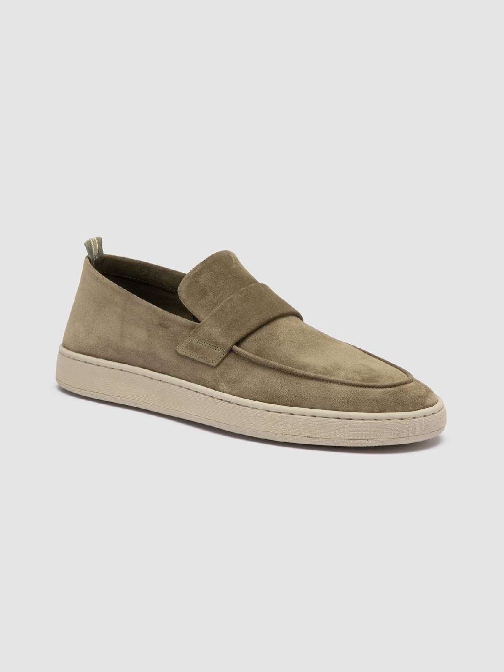 Officine Creative HERBIE 001 Mocassini Penny Loafer in Pelle Scamosciata Tortora Shopping Online