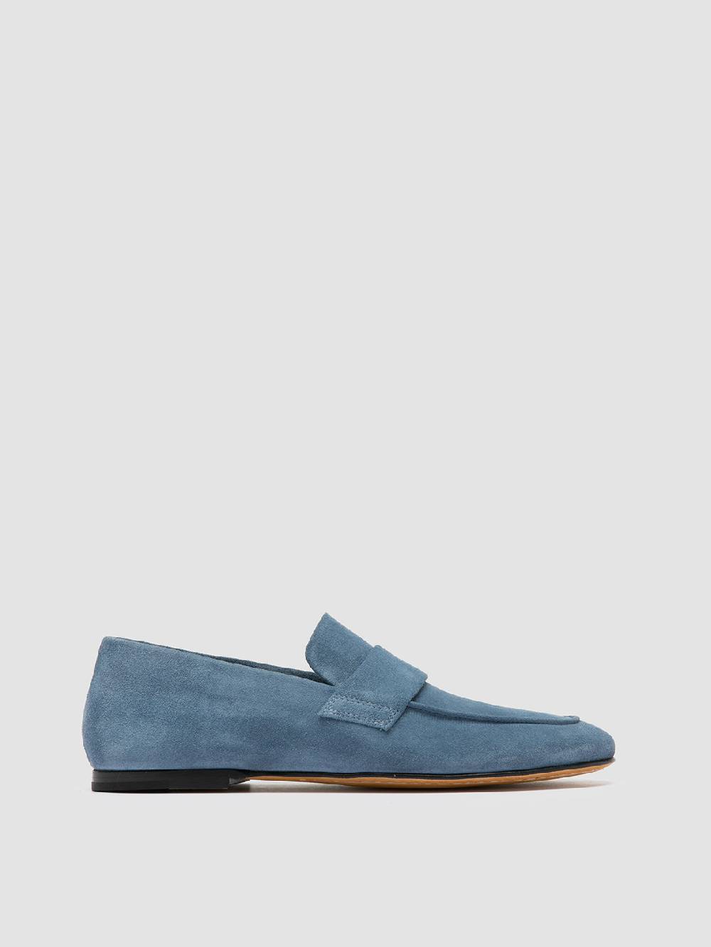 Officine Creative BLAIR 001 Mocassini in Pelle Scamosciata Blu Prezzo Ridotto
