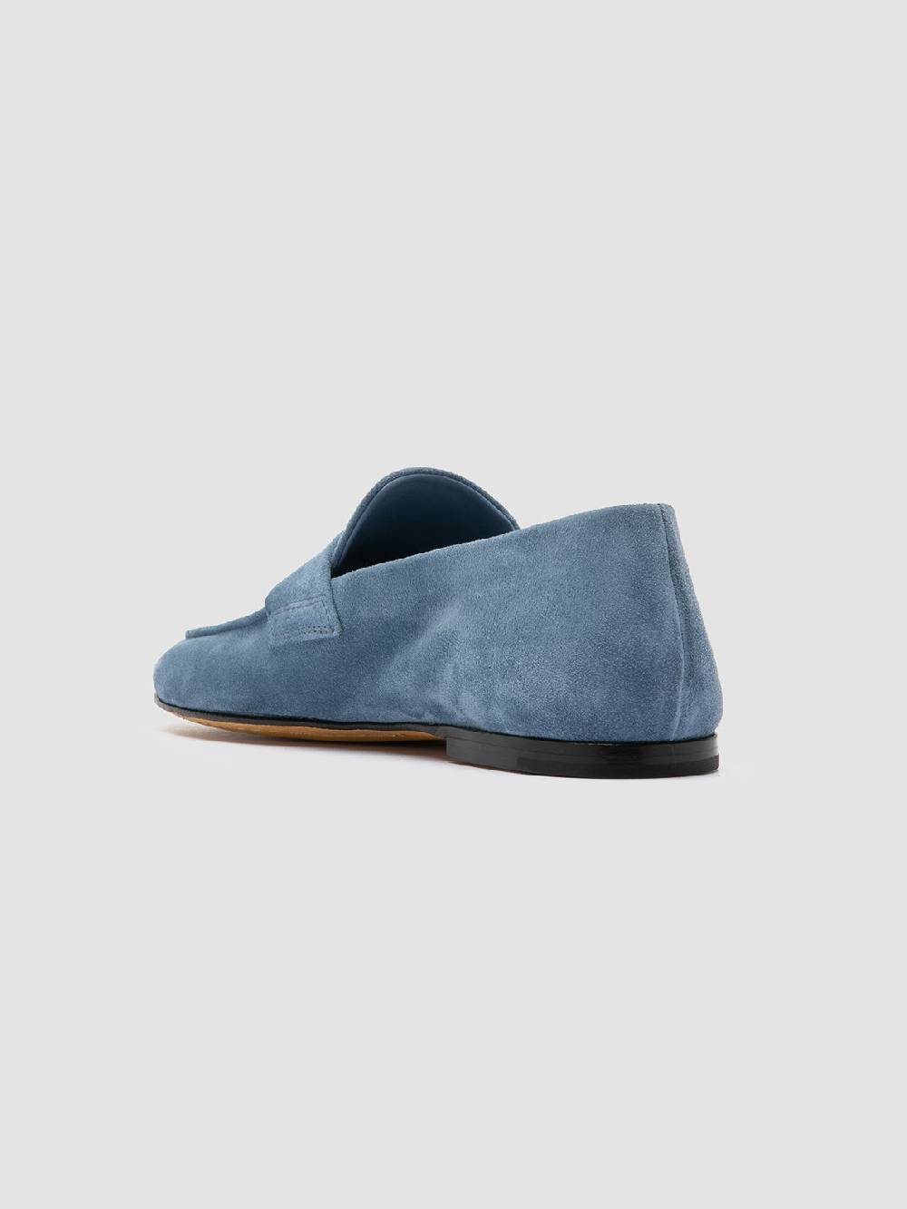 Officine Creative BLAIR 001 Mocassini in Pelle Scamosciata Blu Prezzo Ridotto