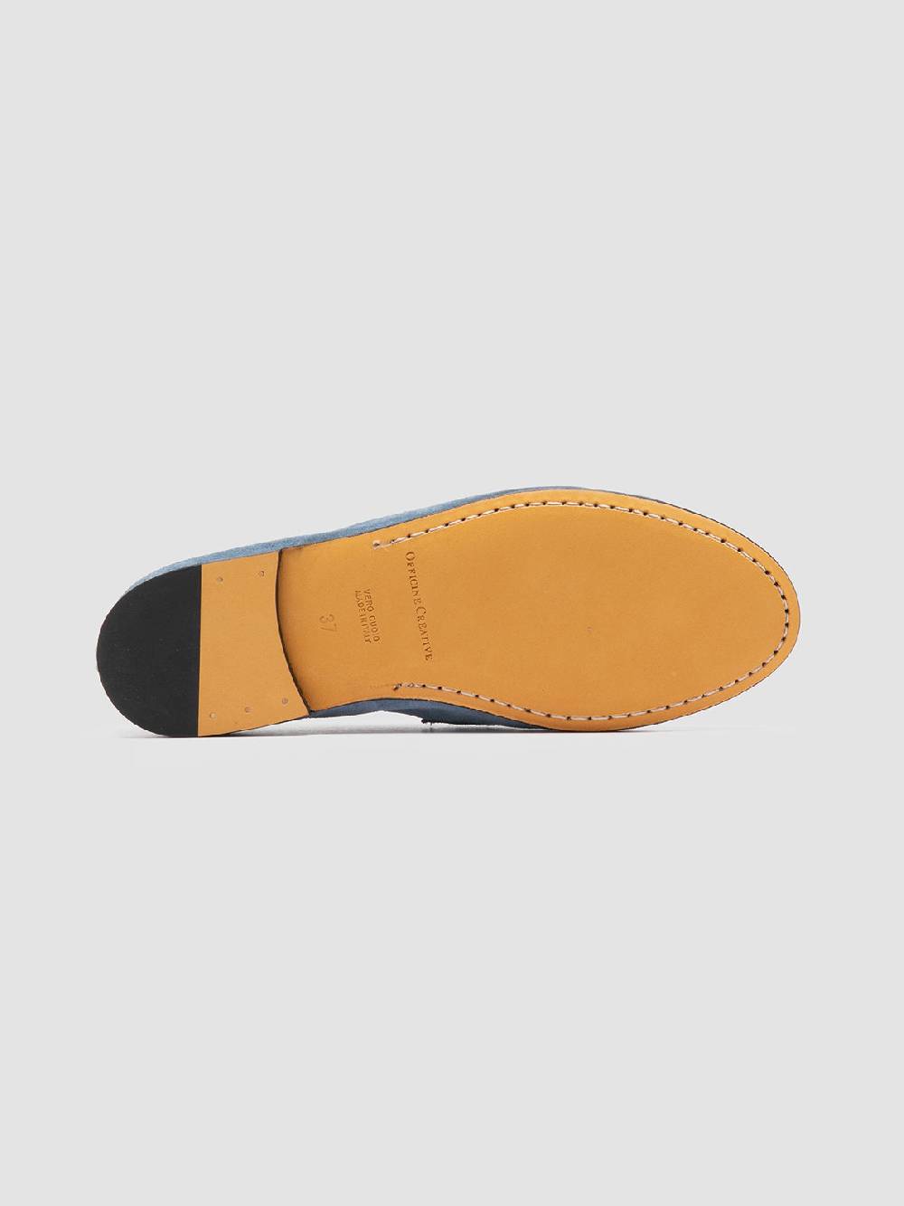 Officine Creative BLAIR 001 Mocassini in Pelle Scamosciata Blu Prezzo Ridotto