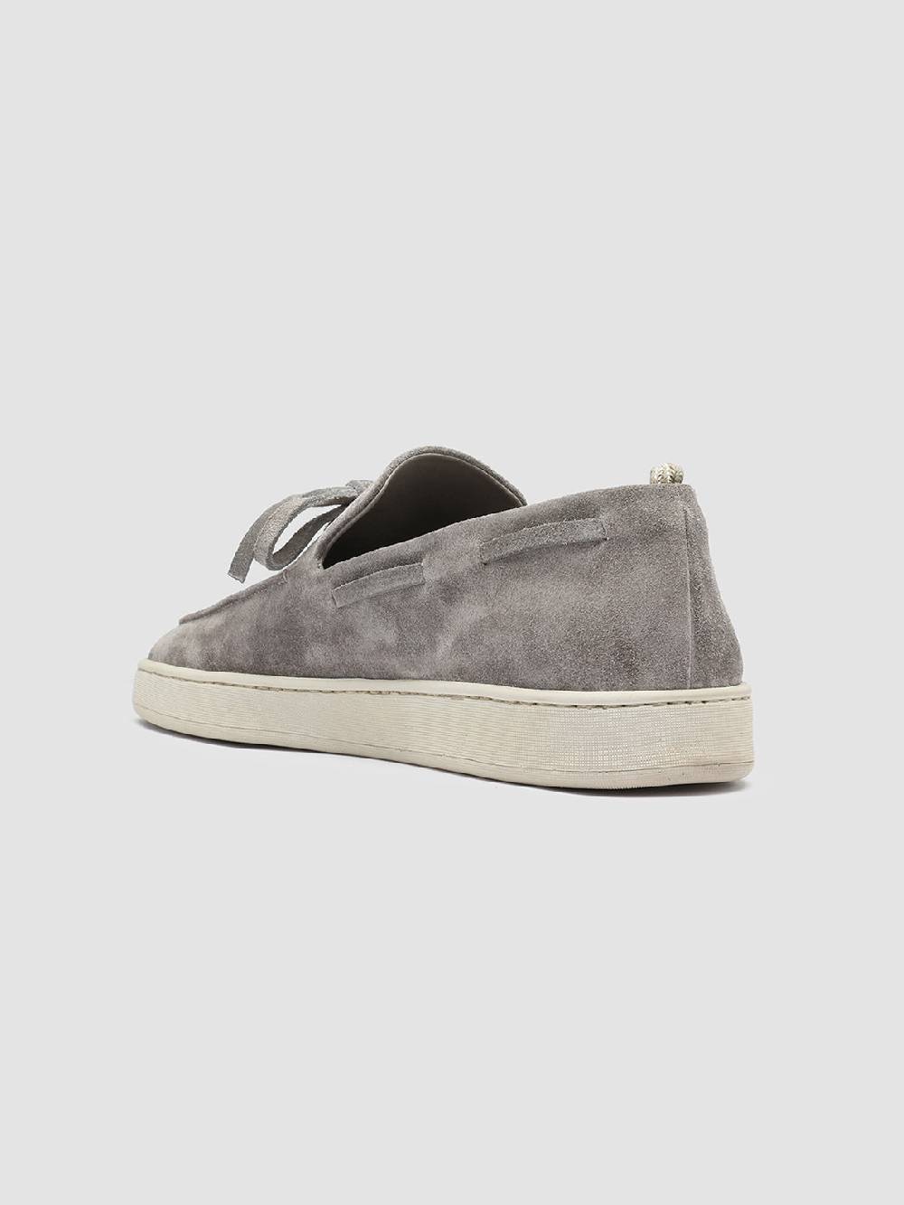 Officine Creative HERBIE 003 Mocassini da barca in Pelle Scamosciata Grigia Outlet