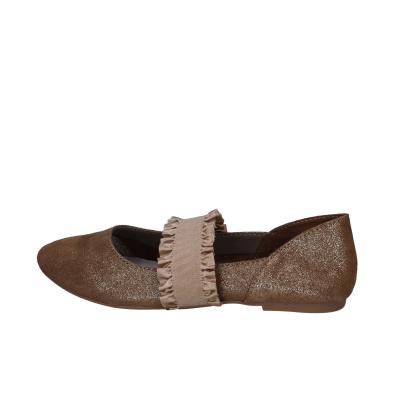 ﻿scarpe donna CAFè NOIR ballerine platino pelle scamosciata oro BC608 Sconto