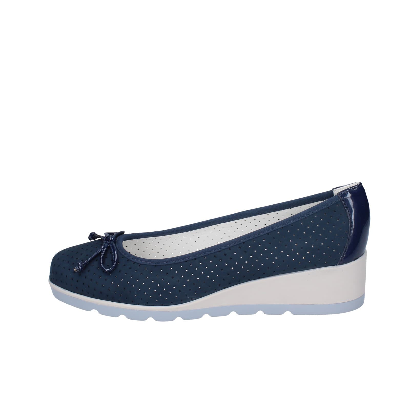 scarpe donna IO DONNA ballerine blu pelle scamosciata EZ42 Economico
