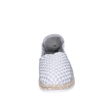 scarpe donna CAFè NOIR espadrillas argento tessuto bianco MEA901 BF480 Offerte
