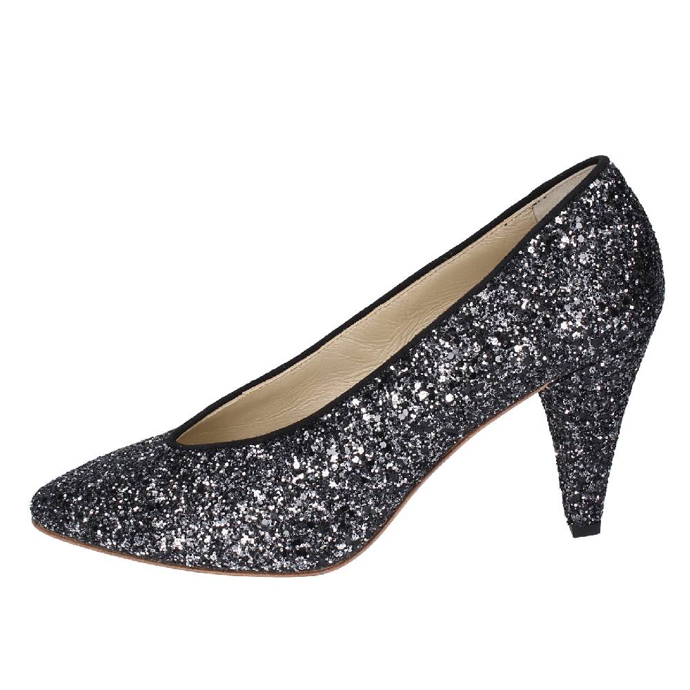 scarpe donna ANNIEL decollete nero glitter EX219 Fino Al -60%