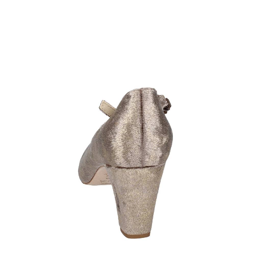 scarpe donna ANNIEL decollete beige velluto oro EX278 Offerta