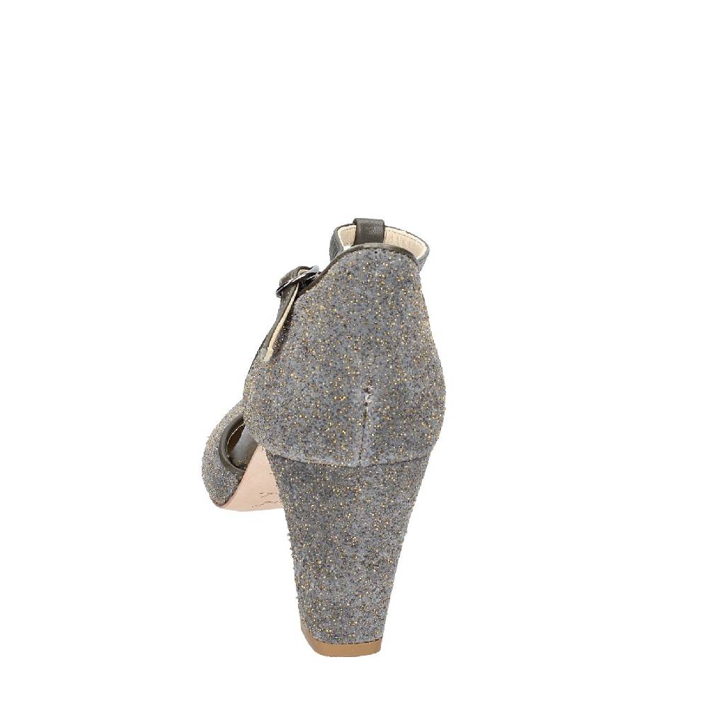 scarpe donna ANNIEL decollete verde pelle oro camoscio EX280 Economico