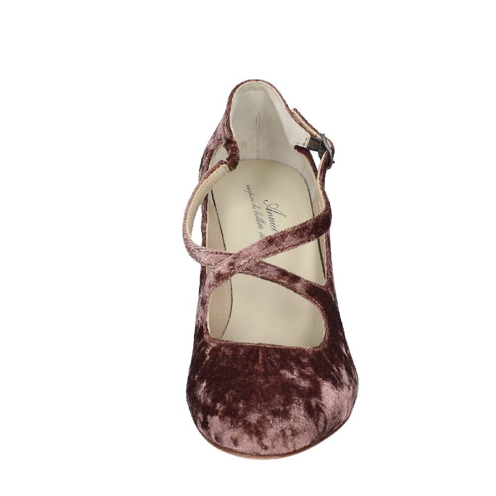 scarpe donna ANNIEL decollete marrone velluto EX279 Online